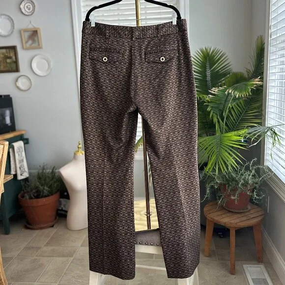Cabi Director Trouser Style #4505 - Brown & Black Gold Print Sz 14 - Picture 14 of 16